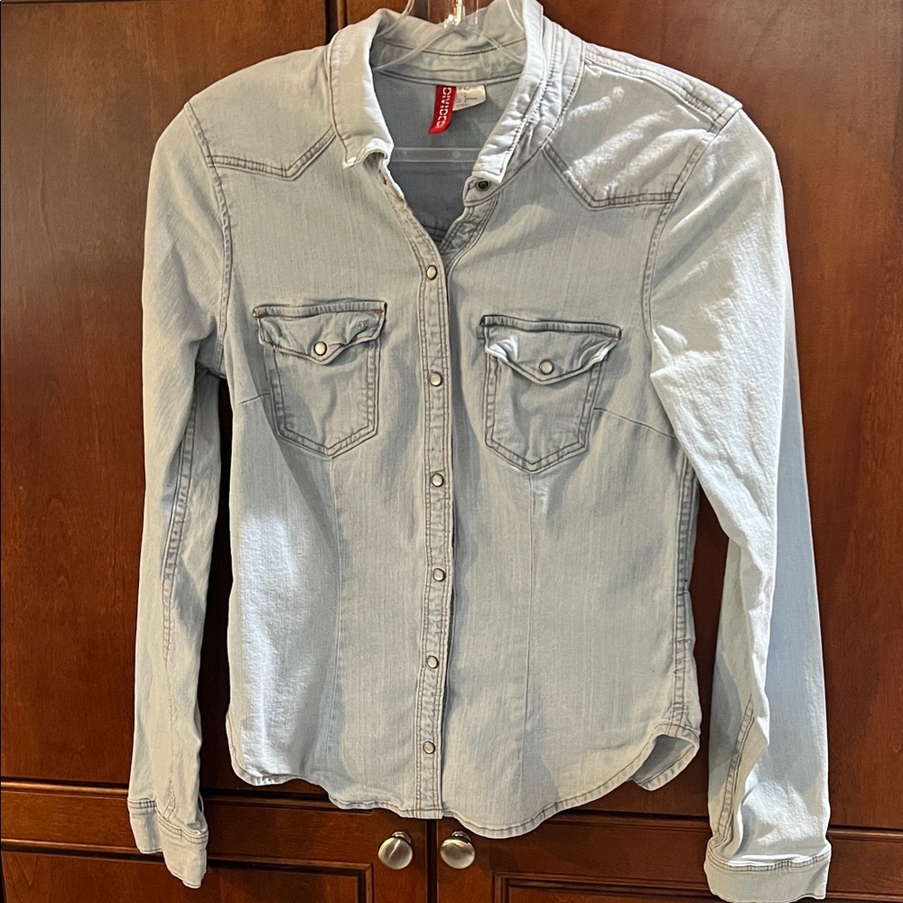 Divided Light Blue Denim Top